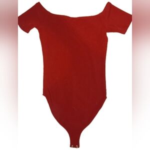Express Red Off the Shoulder Bodysuit Size Small